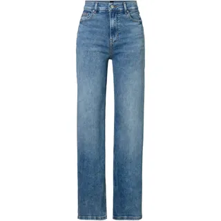 Straight-Jeans BOSS ORANGE "C_MARLENE HR 2.0 Premium Damenmode" Gr. 28, N-Gr, blau (medium blue424) Damen Jeans Gerade mit BOSS Leder-Badge