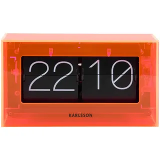 Karlsson Tischuhr Boxed Flip - Orange - 20.7x7.1x11.7cm | Rechteck - Acryl - Standuhr - Tisch Uhr