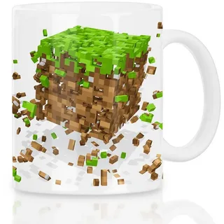 style3 Tasse, 1-tlg., Keramik, Cube Kaffee Tasse minecraft block würfel videospiel switch ps4 ps5 bunt|weiß