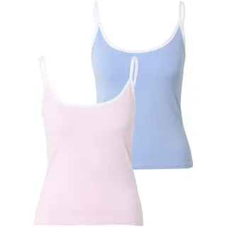 URBAN CLASSICS Ladies Contrast Basic Top 2-Pack Blau XL