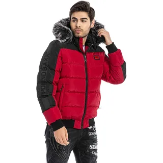 Cipo & Baxx Herren Winterjacke Steppjacke Glänzend Kapuze Jacke CJ270 - S