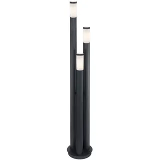 ETC Shop Säulenleuchte Edelstahl 170 cm E27 3er Set anthrazit