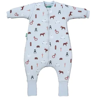 molis&co. Baby-Schlafsack mit Füßen, abnehmbare Ärmel und Socken. 2.5 TOG. Ideal für die Übergangszeit und den Winter. 100% Baumwolle (Oeko-TEX 100). (Winter Animals, 45 cm (55cm inkl. Hosenbeine))