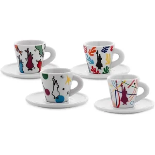 Bialetti 4er Set Kaffeetassen | Tassen mit Espressotasse Arte 2021