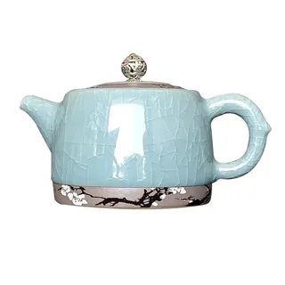 Emaille-Teekanne, Wasserkocher mit Herdplatte, chinesische Vintage-Keramik-Teekanne, kreative Kunst-Crack-Teekanne, zarter Teebereiter, Porzellan-Kung-Fu-Teeset, 240 ml Teekanne