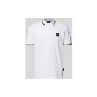 Regular Fit Poloshirt mit Label-Badge Modell 'MACAS', Weiss, S