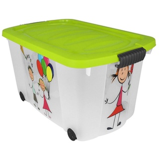 Koopman Aufbewahrungsbox Multibox Rollen Kunststoff Farbwahl Aufbewahrungskiste Spielzeugkiste, Aufbewahrungs-Box Lagerbox Aufbewahrung Box Kiste Staubox grün