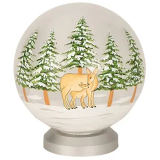 Weihnachtskugel Glas Kugel Rehe LED beleuchtet (I3171) Dekokugel Weihnachtsdeko