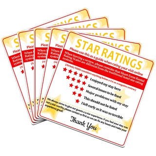 Oudain 5 Stück 5-Sterne-Bewertung Erklärungsmagnet Kurzzeitmieten (STR) Star Ratings Magnet 5 Sterne Bewertung Magnet Rating-Magnet Rating-Kühlschrankmagnet kompatibel mit Airbnb Vrbo