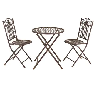 [en.casa] Bistroset Biella 3-tlg. Braun