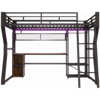 Okwish Hochbett 140 x 200 cm Metall schwarz