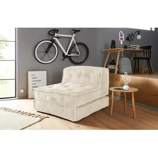 Home Affaire Loungesessel Pia Cord 83 x 77 x 83 cm Beige mit Kopfteil