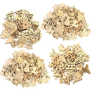 Holzanhänger Christbaumschmuck 200 Stück Mini Weihnachtsdeko Natur