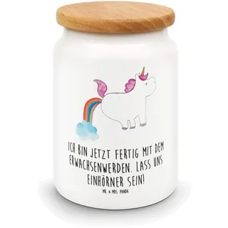 Mr. & Mrs. Panda Teedose Einhorn Pupsen - Geschenk, Pups, Unicorn, Kaffeedose, Freundin, Keksdose, Frischhaltedose, behälter, Dose, Lustig, Regenbogen