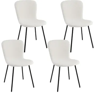 Costway Esszimmerstuhl Samt beige 4er Set