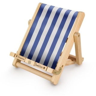 Bookchair Medium Blau-Weiß gestreift - Buchständer - Tablethalter aus Holz