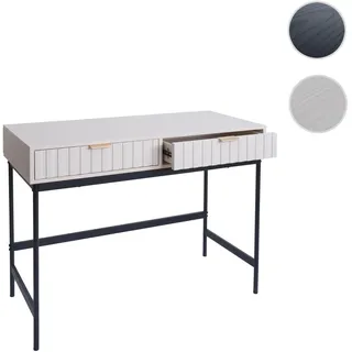 Konsolentisch HWC-O41, Telefontisch Ablagetisch, Industrial Schublade Melamin 85x100x40cm ~ Holzoptik weiß