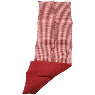 Textil FreWe Körnerkissen Baumwolle/Verschiedene Designs/ca. 63x16 cm / 8 Kammern/rot-beige kariert/rot