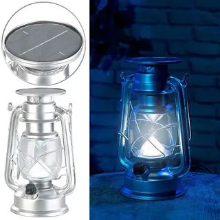 Lunartec Dimmbare High-Power Solar-LED-Sturmlampe, 200 lm, 3 W, silbern