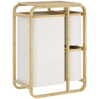 [en.casa] Wäschesammler Evenes mit 3 Wäschekörben Bambus Beige [en.casa]