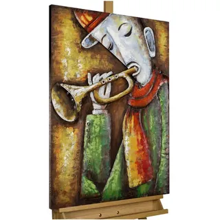 Kunstloft Metallbild, Grün, Gelb, Metall, 4.2x90 cm, Bilder und Zubehör, Wandbilder, Metallbilder