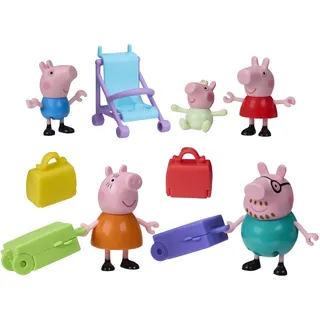 Peppa Pig Peppa auf Reisen: Abenteuer mit der Familie, Figur und Accessoire-Set, enthält Baby Evie, Vorschulspielzeuge für Mädchen und Jungen ab 3 Jahren