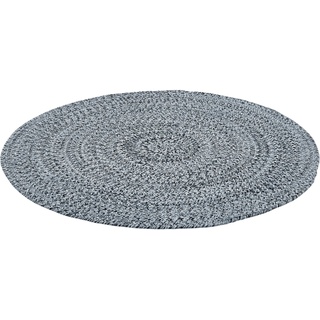 Teppich Varberg, LUXOR living, rund, Höhe: 5 mm, Handweb Teppich, meliert, reine Baumwolle, handgewebt blau
