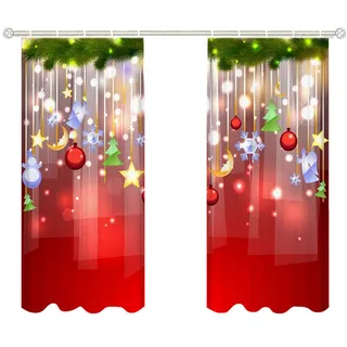 Weihnachten Vorhang Tür Fenster Deko Scheibengardine Gardine Vorhang Spitze Halbschatten Weihnachtsvorhänge Weihnachtsgardine Fenstervorhänge Für Schlafzimmer Wohnzimmer Balkon Weihnachtsfeier Deko