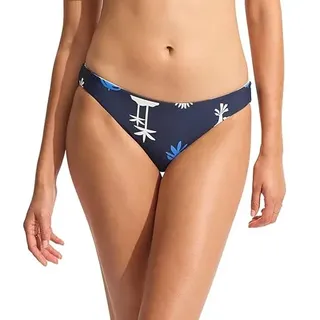 Seafolly Damen Reversible Hipster Bikini Bottom Badeanzug, La Palma True Navy, 40 - 40