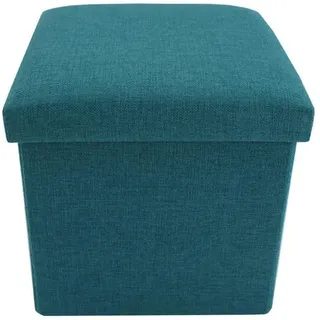 Mobili Rebecca Fusshocker, Türkis, Textil, Quadratisch, 30x30x30 cm, Wohnzimmer, Hocker, Sitzwürfel