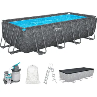 Bestway Pool-Set, rechteckig, 18 ft x 9 ft x 52 Zoll oder 5,49 m x 2,74 m x 1,32 m