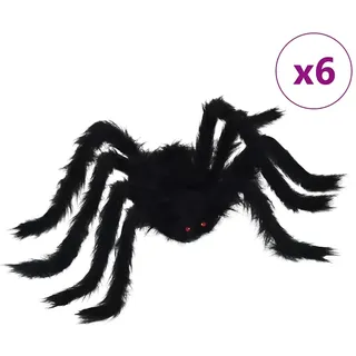 vidaXL Halloween Spinnen Dekoration 6 St. 75 cm Schwarz