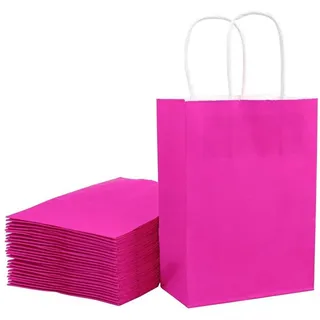 luxuskollektion Papiertüten Kraft 25 St. 15 x 8 x 21 cm Rosa