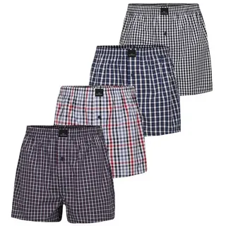 Götzburg Boxershorts kariert blau 6 4er Pack