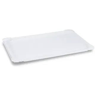 250 Pappteller Kuchenteller eckig PAP REC 25 x 35 cm weiß KU 24 1/2