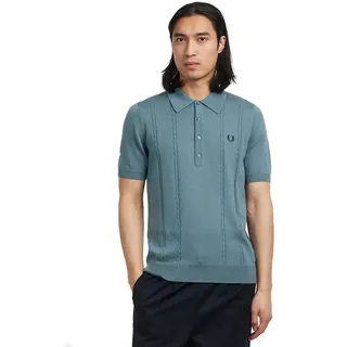 Cable Knitted Shirt Herren STOCKPORT BLUE S
