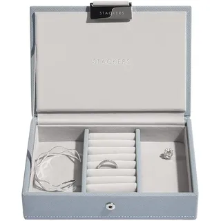 Stackers Schmuckboxen mit Fächern und Deckel blau/grau