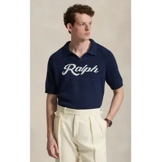 Polo Ralph Lauren für Herren. 710B32233001 Kurzarm-Pullover mit Ralph-Logo (M), Lässig, Leinen, Marine