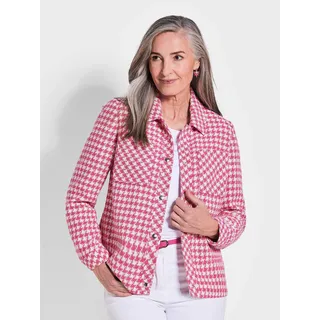 GOLDNER Blazer Hahnentrittmuster pink/weiß 22