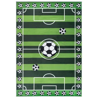 Mazovia Kinderteppich Kinderteppich Spiel Fußballteppich Teppich Kinderzimmerteppich Grün, 200 x 300 cm, Fußbodenheizung, Allergiker geeignet, Rutschfest grün 200 x 300 cm