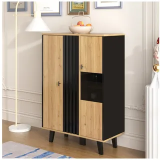 Okwish Vitrine 80 x 40 x 120 cm Schwarz