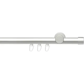 LIEDECO Gardinenstange LIEDECO "Innenlaufgarnitur 20 mm Power Endkappe" Gr. 3, grau (aluminiumfarben), L:200cm Ø:2mm, Aluminium, Gardinenstangen, Gardinenstange Komplett