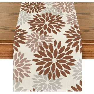 Tischläufer Blumen Dahlien Herbst braun Tisch 40 x 100 cm Braun