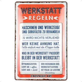 Nostalgic-Art Werkstattregeln Metall 20x30 cm