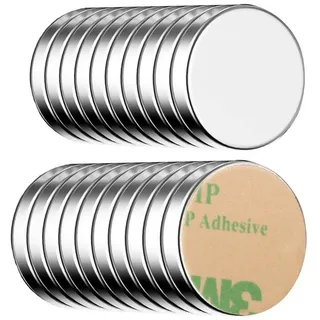 ECENCE Magnet Neodym Klebe-Magnete 20x selbstklebend Magnet rund (20-St) 10x1,5mm