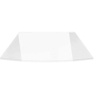 Segmentbogen 120x140cm - XXL Funkenschutzplatte Klarglas Kaminbodenplatte Glasplatte Kaminofenunterlage Ofenplatte (Segmentbogen 120x140cm ohne Silikon-Dichtung)
