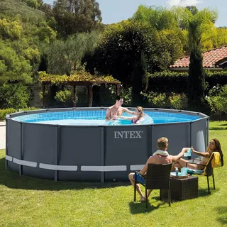 Intex Frame Pool Ultra Rondo XTR Ø 488x132 cm Set mit Sicherheitsleiter 128939GH