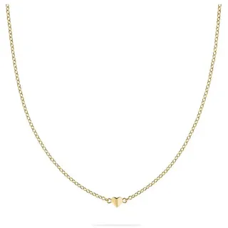 JETTE Silberkette JETTE Damen-Kette 925er Silber, recycelt Herz, DIAMOND gelb|goldfarben