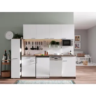 Respekta Küchenzeile Oliver 225 cm E-Geräte weiß