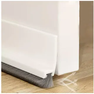 FOUORTUNATE-BEE Zugluftstopper 100cm Zugluftstopper Weiß Dichtungsband für Türen, Bodenabdichtung mit Bürste Selbstklebende Tür Türdichtung, Türdichtung Türbürste Abdeckleisten Bürstendichtung Dichtung weiß